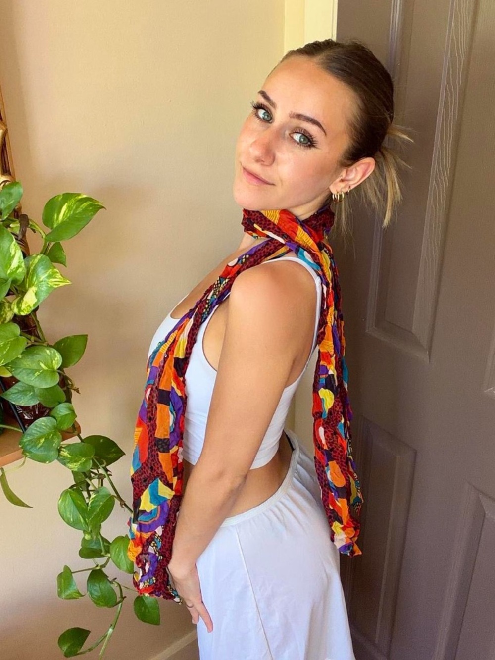 Vintage indie sleaze silk retro y2k fashion scarf multi use